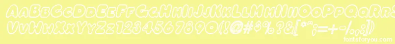 OleadaoutlinescapssskBolditalic-fontti – valkoiset fontit keltaisella taustalla