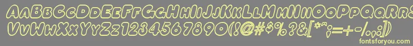 OleadaoutlinescapssskBolditalic Font – Yellow Fonts on Gray Background