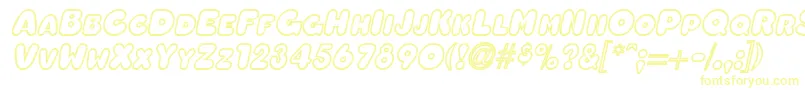 OleadaoutlinescapssskBolditalic-Schriftart – Gelbe Schriften auf weißem Hintergrund