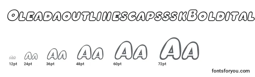 Размеры шрифта OleadaoutlinescapssskBolditalic