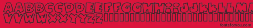 Pizzdfo Font – Black Fonts on Red Background