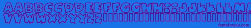 Pizzdfo Font – Purple Fonts on Blue Background