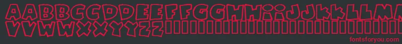 Pizzdfo Font – Red Fonts on Black Background