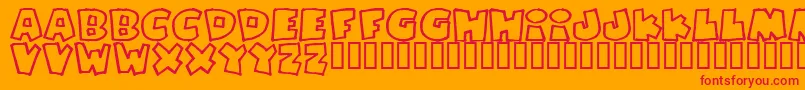 Pizzdfo Font – Red Fonts on Orange Background