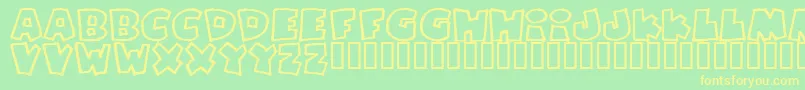 Pizzdfo Font – Yellow Fonts on Green Background