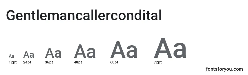 Размеры шрифта Gentlemancallercondital