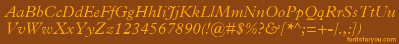 PlantinMtLightItalic Font – Orange Fonts on Brown Background