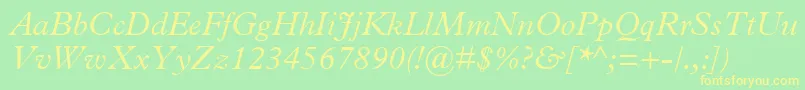 PlantinMtLightItalic Font – Yellow Fonts on Green Background