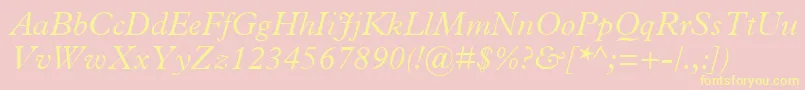 PlantinMtLightItalic Font – Yellow Fonts on Pink Background