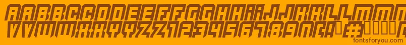 Saiba mais sobre a fonte Quicksilver Fonte Quicksilver – fontes marrons em um fundo laranja
