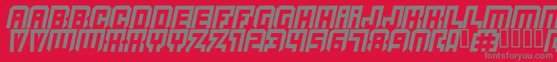 フォントQuicksilver – 赤い背景に灰色の文字
