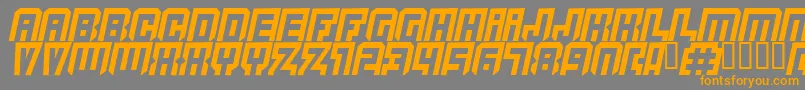 フォントQuicksilver – オレンジの文字は灰色の背景にあります。