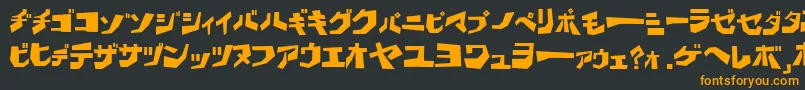 フォントBdwak – 黒い背景にオレンジの文字