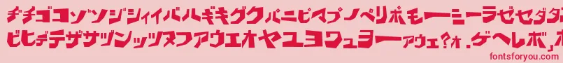 フォントBdwak – ピンクの背景に赤い文字