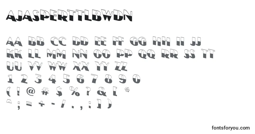 Czcionka AJasperttlbwdn – alfabet, cyfry, specjalne znaki