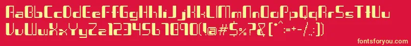 Virus53x Font – Yellow Fonts on Red Background