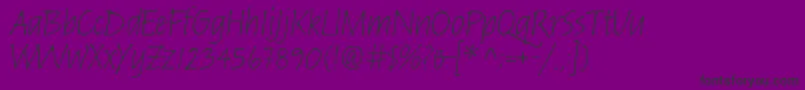 RussellobliquestdInformal Font – Black Fonts on Purple Background