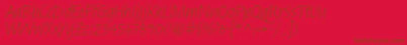 RussellobliquestdInformal Font – Brown Fonts on Red Background