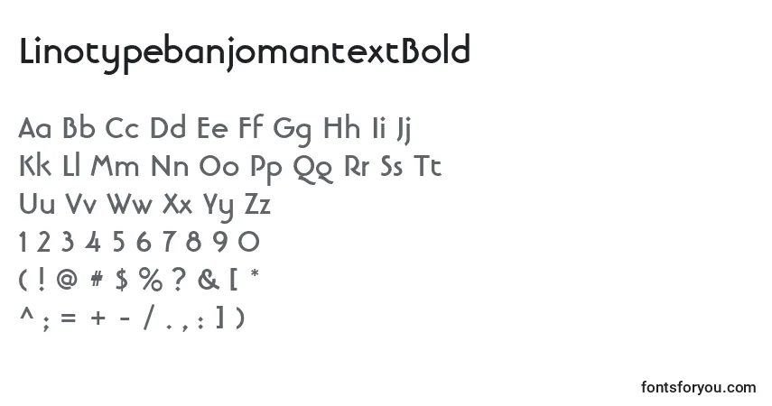 Шрифт LinotypebanjomantextBold – алфавит, цифры, специальные символы