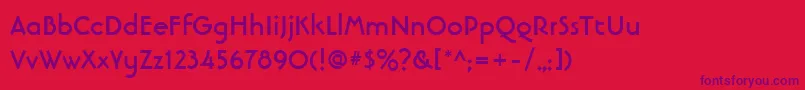 LinotypebanjomantextBold-Schriftart – Violette Schriften auf rotem Hintergrund