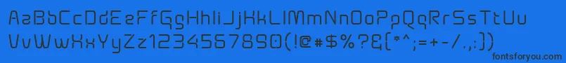 フォントAunchantedXspaceBold – 黒い文字の青い背景