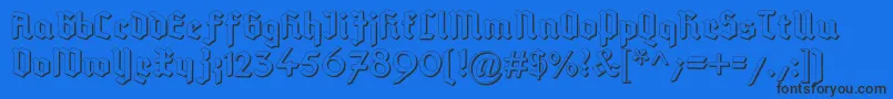 DeutschGotischShadow Font – Black Fonts on Blue Background