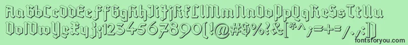 DeutschGotischShadow Font – Black Fonts on Green Background