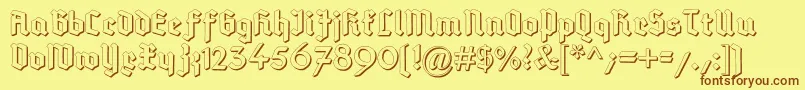 DeutschGotischShadow Font – Brown Fonts on Yellow Background
