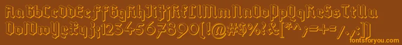 DeutschGotischShadow Font – Orange Fonts on Brown Background