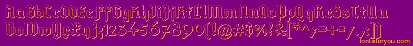 DeutschGotischShadow Font – Orange Fonts on Purple Background