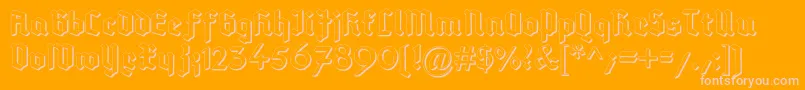 DeutschGotischShadow-Schriftart – Rosa Schriften auf orangefarbenem Hintergrund