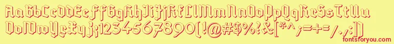 DeutschGotischShadow Font – Red Fonts on Yellow Background