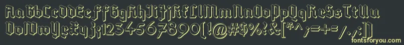 DeutschGotischShadow Font – Yellow Fonts on Black Background