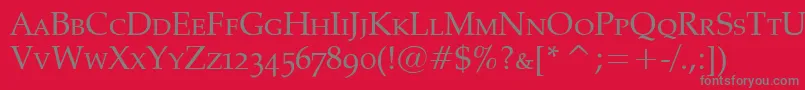 PheasantSmallCaps-Schriftart – Graue Schriften auf rotem Hintergrund