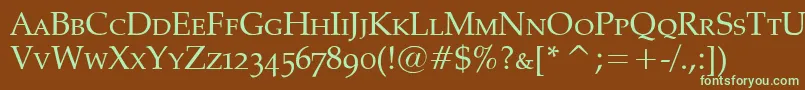 PheasantSmallCaps Font – Green Fonts on Brown Background