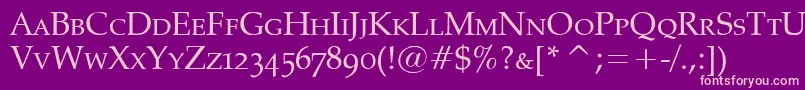 PheasantSmallCaps Font – Pink Fonts on Purple Background