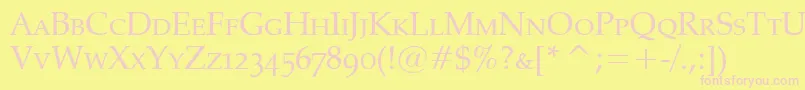 PheasantSmallCaps Font – Pink Fonts on Yellow Background