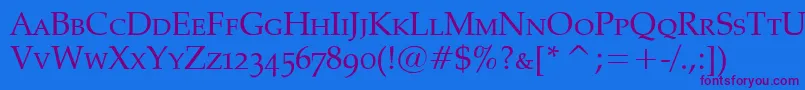 Police PheasantSmallCaps – polices violettes sur fond bleu