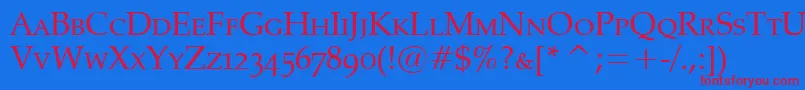 PheasantSmallCaps Font – Red Fonts on Blue Background