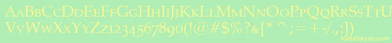 PheasantSmallCaps Font – Yellow Fonts on Green Background