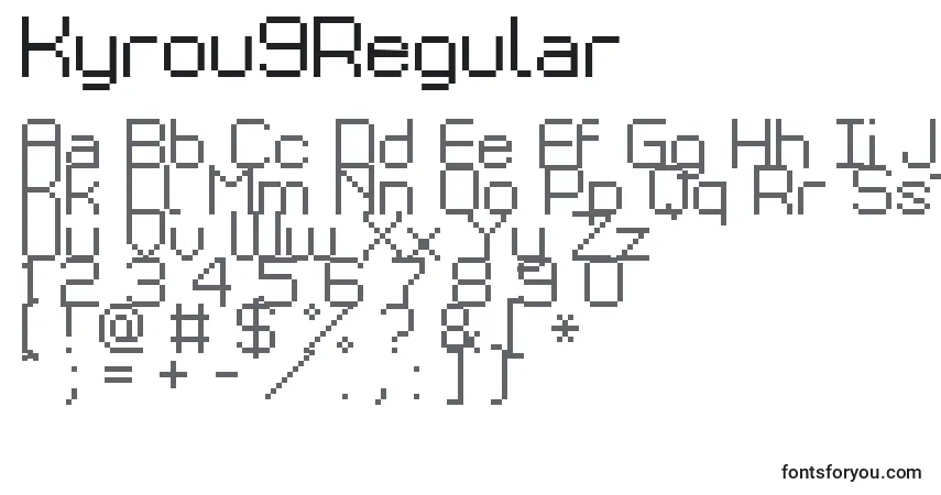 Шрифт Kyrou9Regular – алфавит, цифры, специальные символы