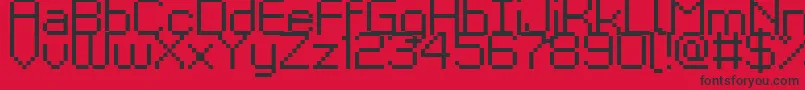 Kyrou9Regular-fontti – mustat fontit punaisella taustalla