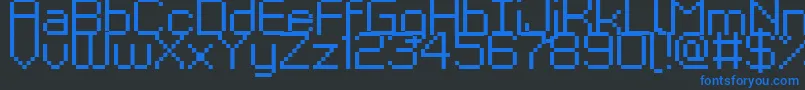 Шрифт Kyrou9Regular – синие шрифты на чёрном фоне