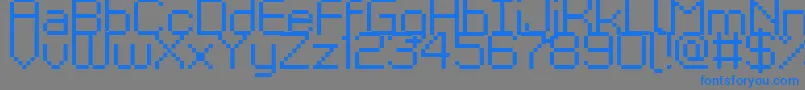 フォントKyrou9Regular – 灰色の背景に青い文字