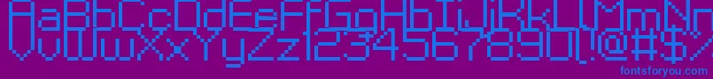 フォントKyrou9Regular – 紫色の背景に青い文字