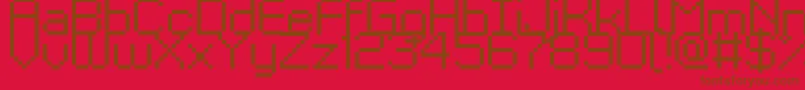 フォントKyrou9Regular – 赤い背景に茶色の文字