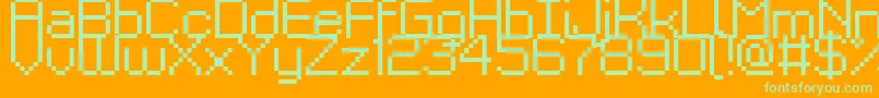 Kyrou9Regular Font – Green Fonts on Orange Background