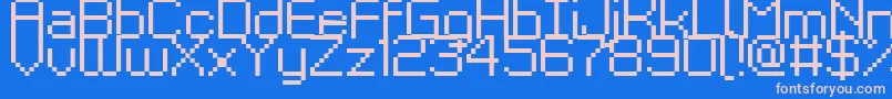 フォントKyrou9Regular – ピンクの文字、青い背景