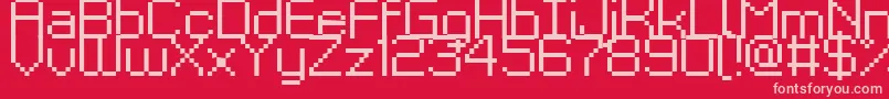 Kyrou9Regular-fontti – vaaleanpunaiset fontit punaisella taustalla