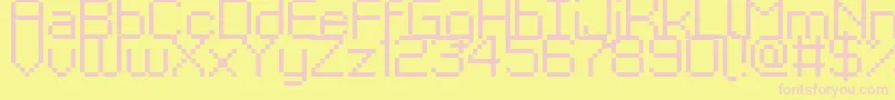 Kyrou9Regular-fontti – vaaleanpunaiset fontit keltaisella taustalla